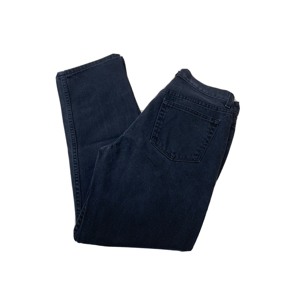 George Men's 34x32 Approx 32x30 Straight Leg Black Jeans Regular Fit Mid‎ Rise